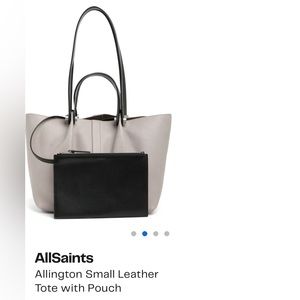 ALLSAINTS ALLINGTON SMALL LEATHER TOTE WITH POUCH IN DUSTY LILAC